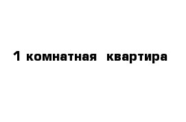 1-комнатная  квартира